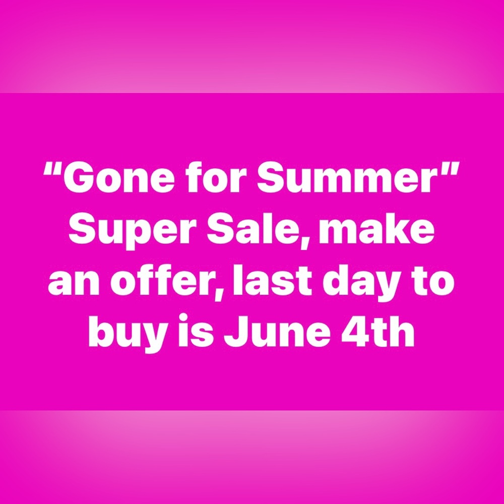 Out for summer sale! All reasonable offers will be considered.